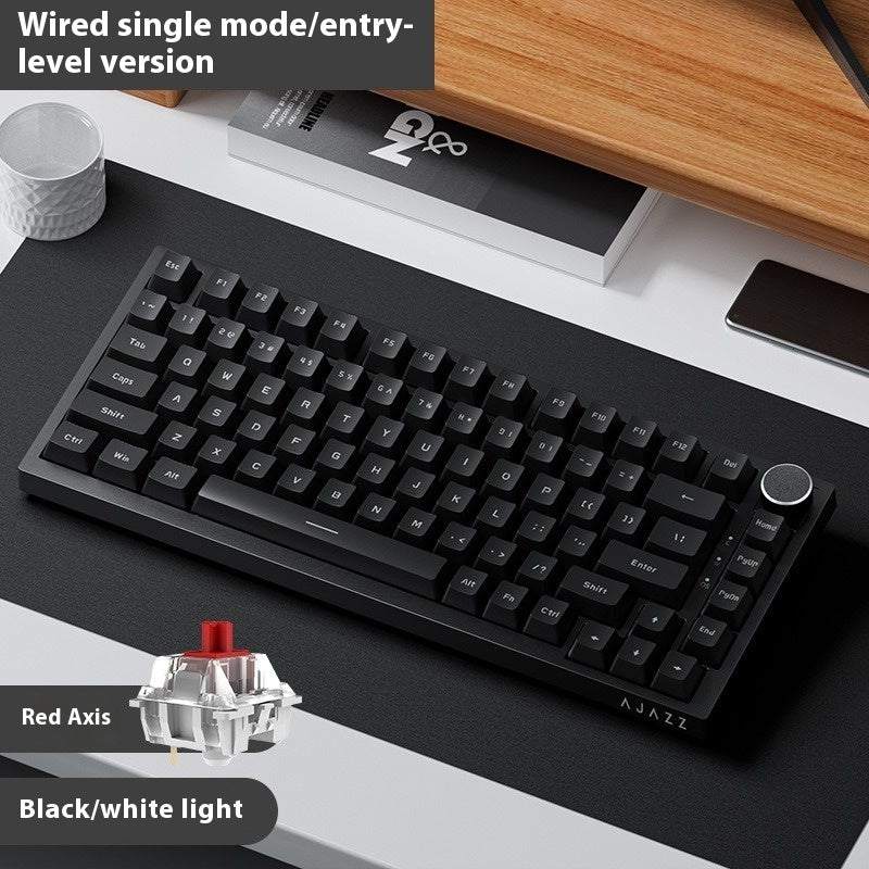 Wireless Bluetooth Three-model Mechanical Keyboard Customized Hot Plug T Game Side Carving